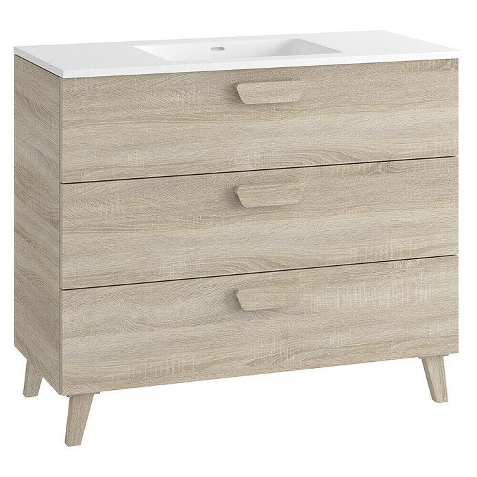 Mueble de lavabo Sofía (L x An x Al: 46 x 100 x 84 cm, Roble bardolino) | BAUHAUS
