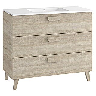 Mueble de lavabo Sofía (L x An x Al: 46 x 100 x 84 cm, Roble bardolino)