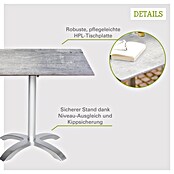 Acamp Gartentisch Acaplan (L x B x H: 80 x 80 x 72 cm, Hochdruck-Schichtpress, Quadratisch, Platin/Cemento/Grigio) | BAUHAUS