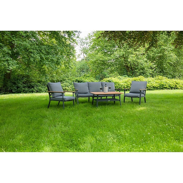 Acamp Loungemöbel-Set Samos (4 -tlg., Aluminium/Polyester/Polywood, Anthrazit/Vintage grau) | BAUHAUS
