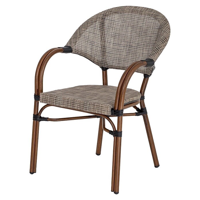 Acamp Balkonmöbel-Set Maui (5 -tlg., Aluminium/Acatex-Gewebe/Sicherheitsglas, Bambus Dunkel/Cappuccino) | BAUHAUS