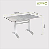 Acamp Gartentisch Acaplan (L x B x H: 120 x 80 x 72 cm, Hochdruck-Schichtpress, Rechteckig, Platin/Cemento/Grigio) | BAUHAUS