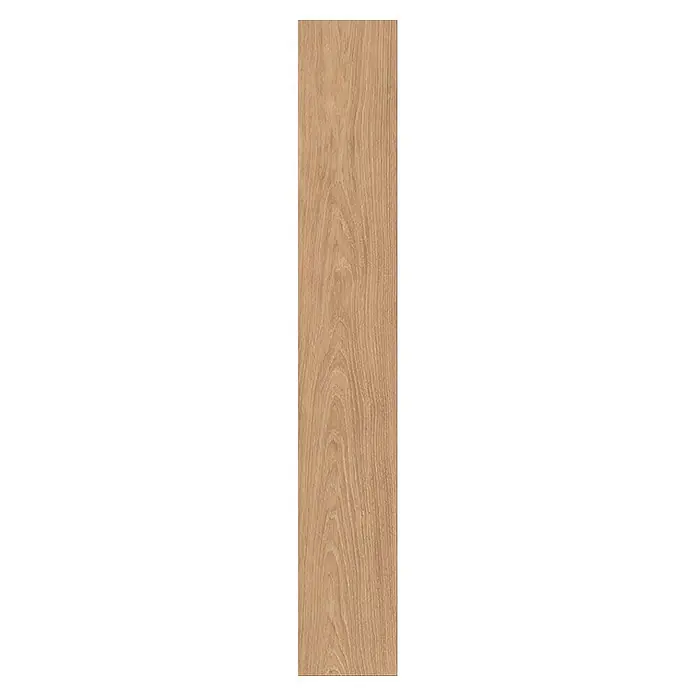 Krono Original Laminat Atlantic 8 - Smoked Montanara Oak, Landhausdiele, 1.288 x 195 x 8 mm - Hellbraune Holzdiele mit natürlicher Maserung, geeignet für Bodenbelag oder Verkleidung.