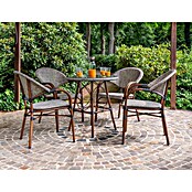 Acamp Balkonmöbel-Set Maui (5 -tlg., Aluminium/Acatex-Gewebe/Sicherheitsglas, Bambus Dunkel/Cappuccino) | BAUHAUS