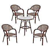 Acamp Balkonmöbel-Set Maui (5 -tlg., Aluminium/Acatex-Gewebe/Sicherheitsglas, Bambus Dunkel/Cappuccino) | BAUHAUS