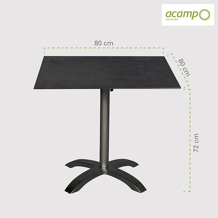 Acamp Gartentisch Acaplan (L x B x H: 80 x 80 x 75 cm, Hochdruck-Schichtpress, Quadratisch, Weiß) | BAUHAUS
