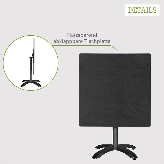 Acamp Gartentisch Acaplan (L x B x H: 80 x 80 x 75 cm, Hochdruck-Schichtpress, Quadratisch, Weiß) | BAUHAUS