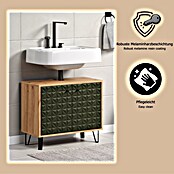 Riva Waschtischunterschrank Flower (B x T x H: 70 x 34 x 59 cm, Dark Green/Artisan Eiche, Matt) | BAUHAUS