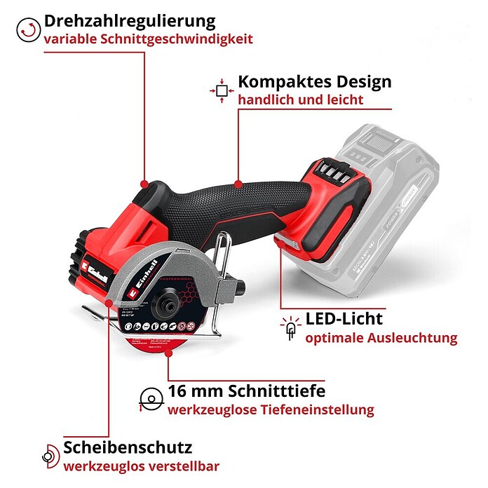 Einhell Professional Power X-Change 18V Akku-Trennschleifer TP-CO 18/76-C Li BL - Solo (18 V, Ohne Akku) | BAUHAUS