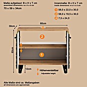 Riva Waschtischunterschrank Flower (B x T x H: 70 x 34 x 59 cm, Dark Green/Artisan Eiche, Matt) | BAUHAUS