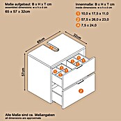 Riva Waschtischunterschrank Space (B x T x H: 65 x 32 x 57 cm, Schwarz, Matt) | BAUHAUS