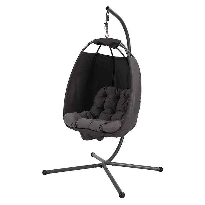 SVITA Hängesessel NELLY - L x B x H: 105 x 105 x 195 cm, Metall, Anthrazit