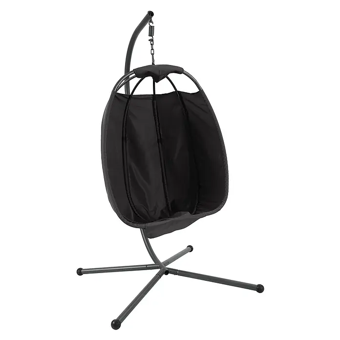 SVITA Hängesessel NELLY - L x B x H: 105 x 105 x 195 cm, Metall, Anthrazit