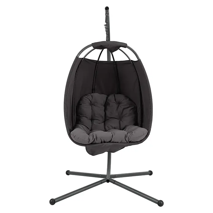 SVITA Hängesessel NELLY - L x B x H: 105 x 105 x 195 cm, Metall, Anthrazit