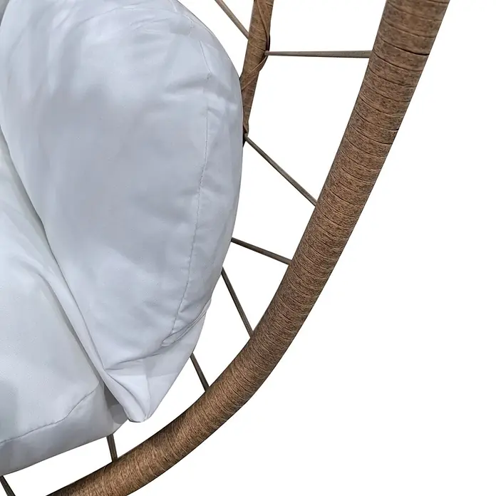 SVITA Hängesessel SHELLY - L x B x H: 95 x 95 x 195 cm, Metall, Natur