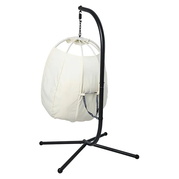 SVITA Hängesessel NELLY - L x B x H: 105 x 105 x 195 cm, Metall, Beige