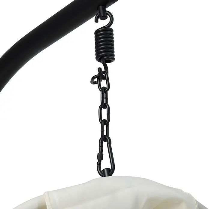 SVITA Hängesessel NELLY - L x B x H: 105 x 105 x 195 cm, Metall, Beige