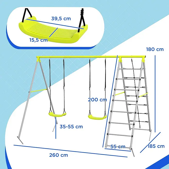 Outsunny Schaukel - B x L: 185 x 260 cm, Metall