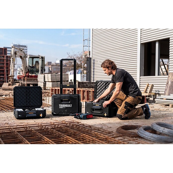ToughBuilt StackTech Gereedschapskofferset (l x b x h: 50 x 56 x 83 cm, 3 -delig, Wielen) | BAUHAUS