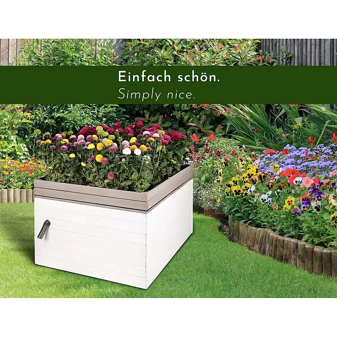 WONDERMAKE Mähroboter-Garage Cubilio1 - L x B x H: 96 x 78,5 x 57 cm, Weiß|Grau, z.B. Gardena, WORX, Husqvarna, Einhell, Landxcape, Juka, …