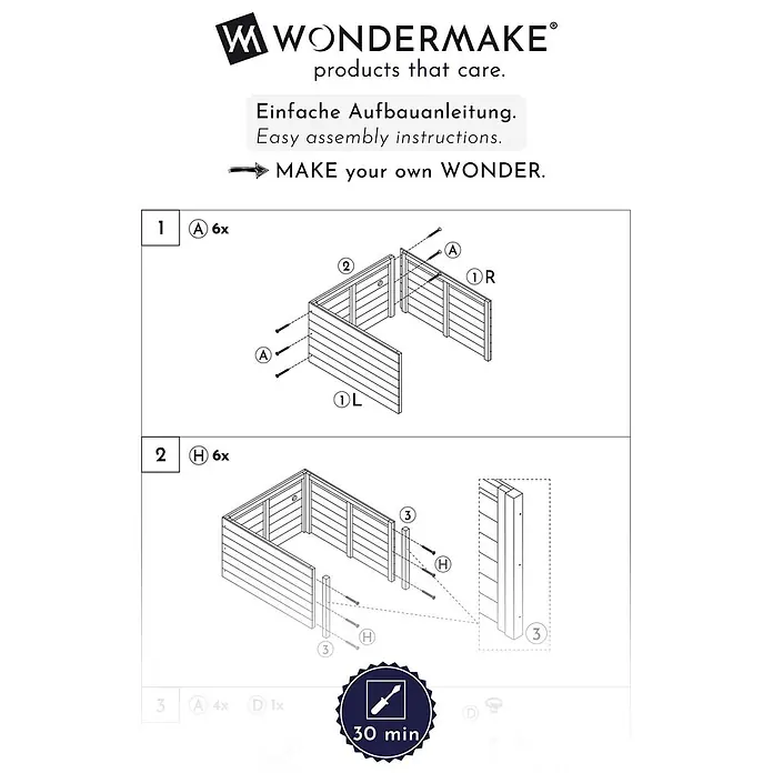 WONDERMAKE Mähroboter-Garage Cubilio1 - L x B x H: 96 x 78,5 x 57 cm, Weiß|Grau, z.B. Gardena, WORX, Husqvarna, Einhell, Landxcape, Juka, …