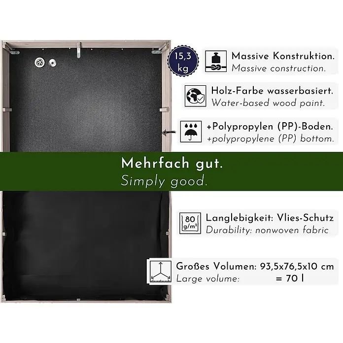 WONDERMAKE Mähroboter-Garage Cubilio1 - L x B x H: 96 x 78,5 x 57 cm, Weiß|Grau, z.B. Gardena, WORX, Husqvarna, Einhell, Landxcape, Juka, …