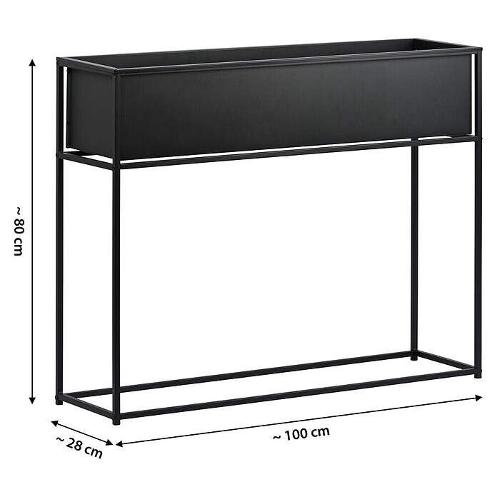 Dobar Pflanzkasten (Stahl, L x B x H: 100 x 28 x 80 cm, Anthrazit) | BAUHAUS