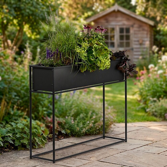 Dobar Pflanzkasten (Stahl, L x B x H: 100 x 28 x 80 cm, Anthrazit) | BAUHAUS