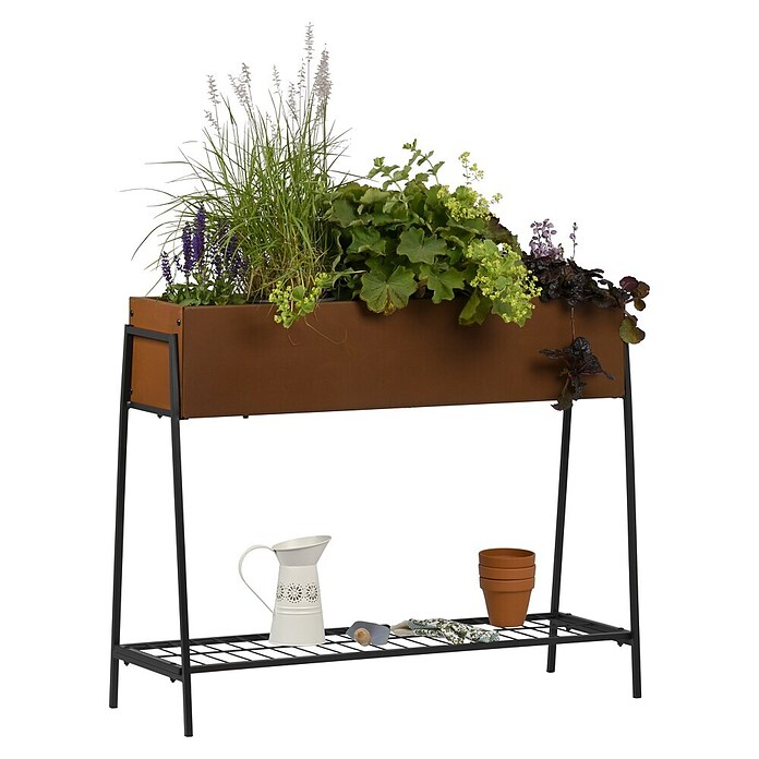 Dobar Pflanzkasten (Stahl, L x B x H: 100 x 35 x 80 cm, Edelrost) | BAUHAUS