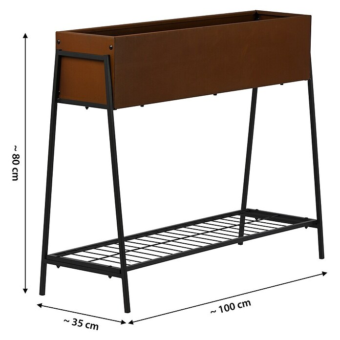 Dobar Pflanzkasten (Stahl, L x B x H: 100 x 35 x 80 cm, Edelrost) | BAUHAUS