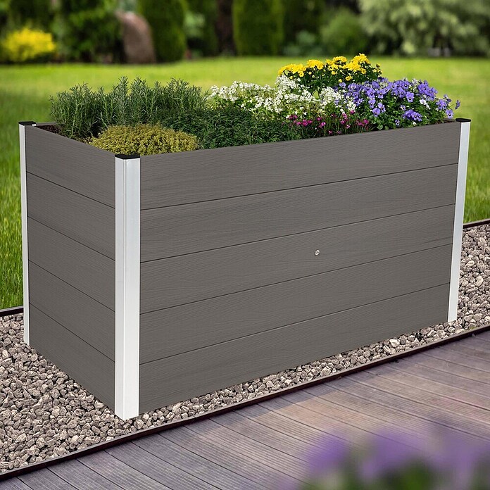 Dobar Hochbeet (L x B x H: 150 x 75 x 75 cm, WPC, Anthrazit) | BAUHAUS