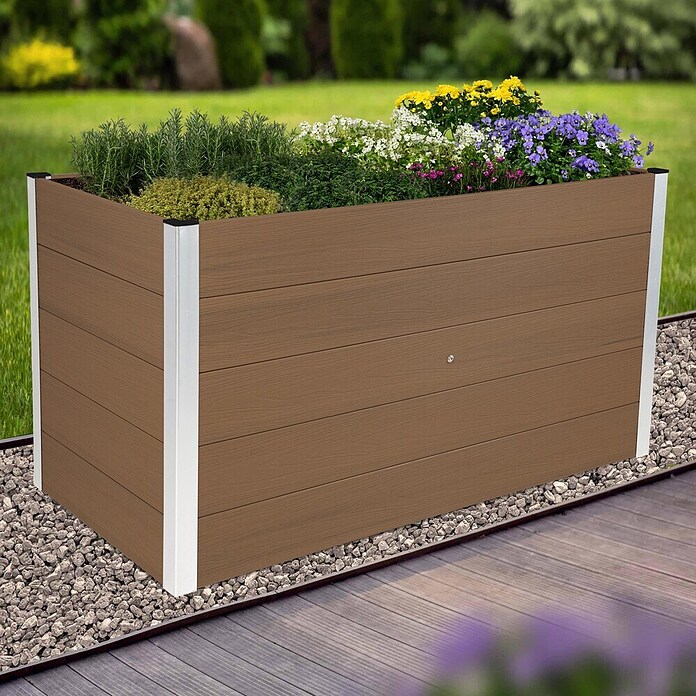 Dobar Hochbeet (L x B x H: 150 x 75 x 75 cm, WPC, Hellbraun) | BAUHAUS