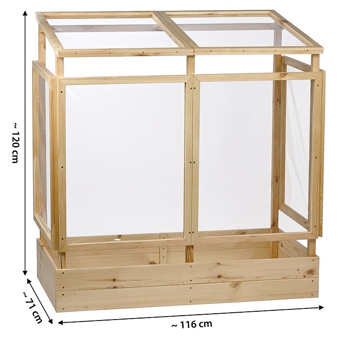 Dobar Tomatengewächshaus (L x B x H: 116 x 71 x 120 cm, Natur, Holz) | BAUHAUS