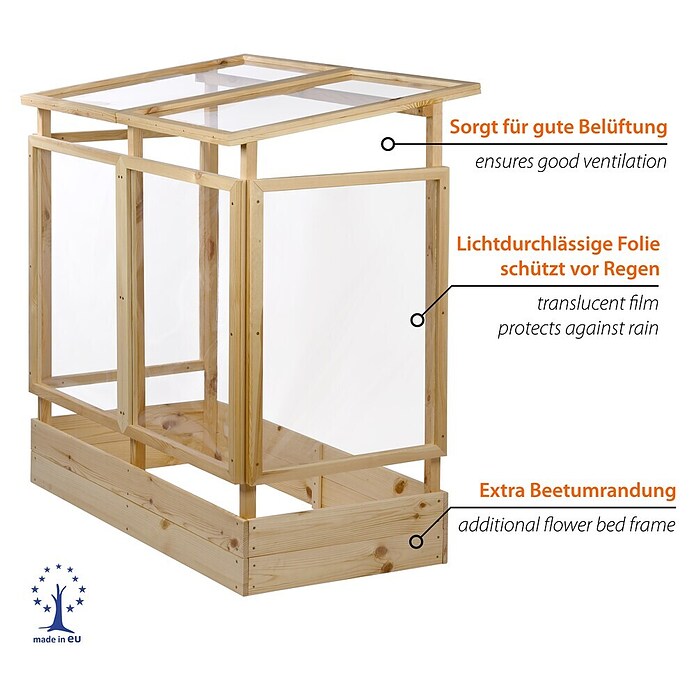 Dobar Tomatengewächshaus (L x B x H: 116 x 71 x 120 cm, Natur, Holz) | BAUHAUS