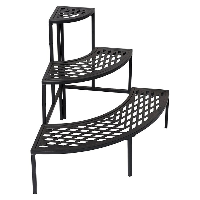 Dobar Blumentreppe 3-stufige Eckvariante (L x B x H: 60 x 60 x 60 cm, Anthrazit, Stahl) | BAUHAUS