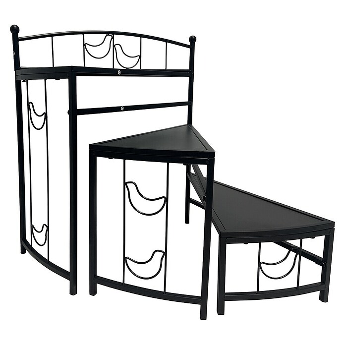 Dobar Blumentreppe 3-stufig rund (L x B x H: 60 x 30 x 65 cm, Anthrazit, Stahl) | BAUHAUS