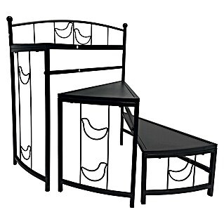 Dobar Blumentreppe 3-stufig rund (L x B x H: 60 x 30 x 65 cm, Anthrazit, Stahl)