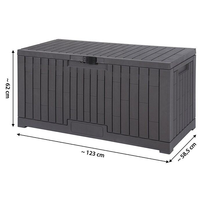 Dobar Garten-Aufbewahrungsbox London (L x B x H: 113 x 49,5 x 59,5 cm, Kunststoff, Grau) | BAUHAUS