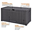 Dobar Garten-Aufbewahrungsbox London (L x B x H: 113 x 49,5 x 59,5 cm, Kunststoff, Grau) | BAUHAUS