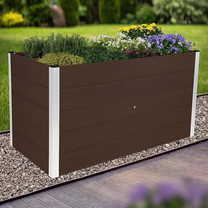 Dobar Hochbeet (L x B x H: 150 x 70 x 75 cm, WPC, Dunkelbraun) | BAUHAUS