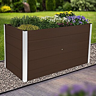 Dobar Hochbeet (L x B x H: 150 x 70 x 75 cm, WPC, Dunkelbraun)