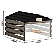 Dobar Mähroboter-Garage (L x B x H: 78,5 x 74 x 52,5 cm, Grau/Schwarz, Holz) | BAUHAUS