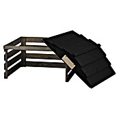 Dobar Mähroboter-Garage (L x B x H: 78,5 x 74 x 52,5 cm, Grau/Schwarz, Holz) | BAUHAUS