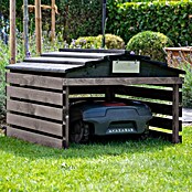Dobar Mähroboter-Garage (L x B x H: 78,5 x 74 x 52,5 cm, Grau/Schwarz, Holz) | BAUHAUS