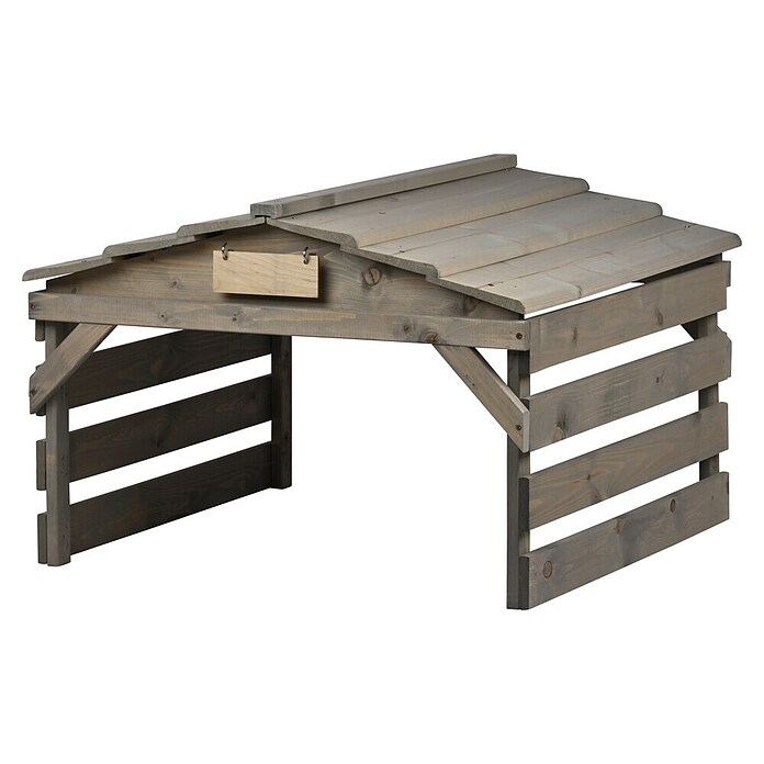 Dobar Mähroboter-Garage (L x B x H: 78,5 x 74 x 52,5 cm, Grau, Holz) | BAUHAUS