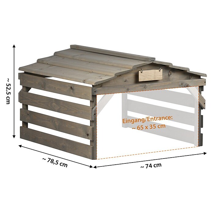 Dobar Mähroboter-Garage (L x B x H: 78,5 x 74 x 52,5 cm, Grau, Holz) | BAUHAUS