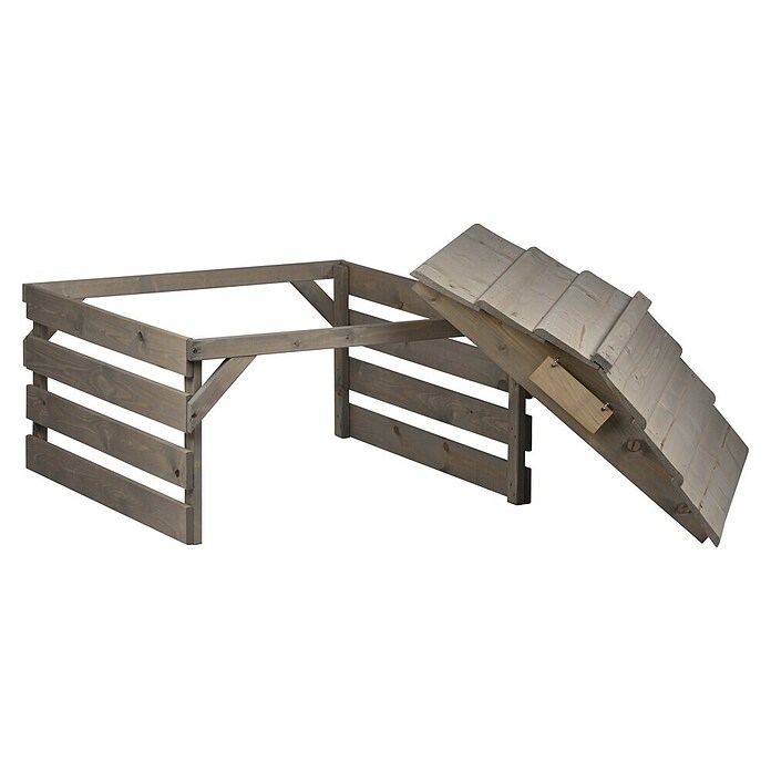 Dobar Mähroboter-Garage (L x B x H: 78,5 x 74 x 52,5 cm, Grau, Holz) | BAUHAUS