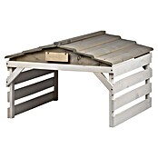 Dobar Mähroboter-Garage (L x B x H: 78,5 x 74 x 52,5 cm, Grau/Weiß, Holz) | BAUHAUS