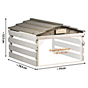 Dobar Mähroboter-Garage (L x B x H: 78,5 x 74 x 52,5 cm, Grau/Weiß, Holz) | BAUHAUS