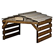 Dobar Mähroboter-Garage (L x B x H: 78,5 x 74 x 52,5 cm, Grau/Braun, Holz) | BAUHAUS